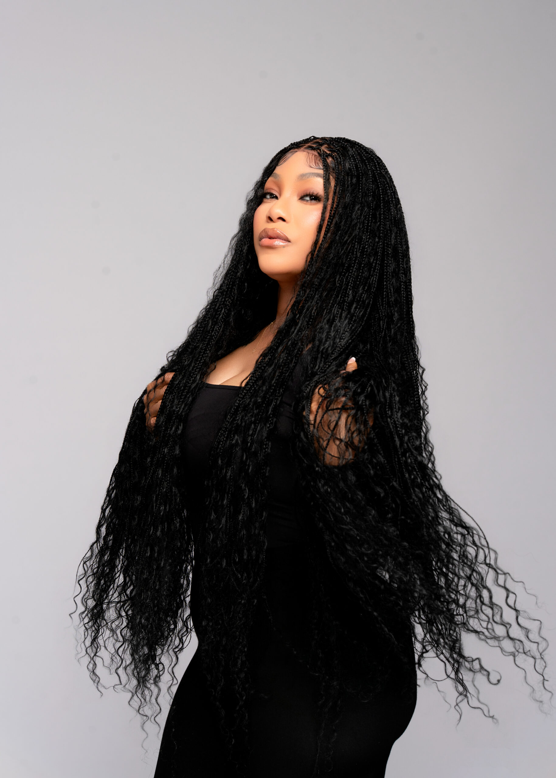 Perruque Boho braide Curly Noir Intense
