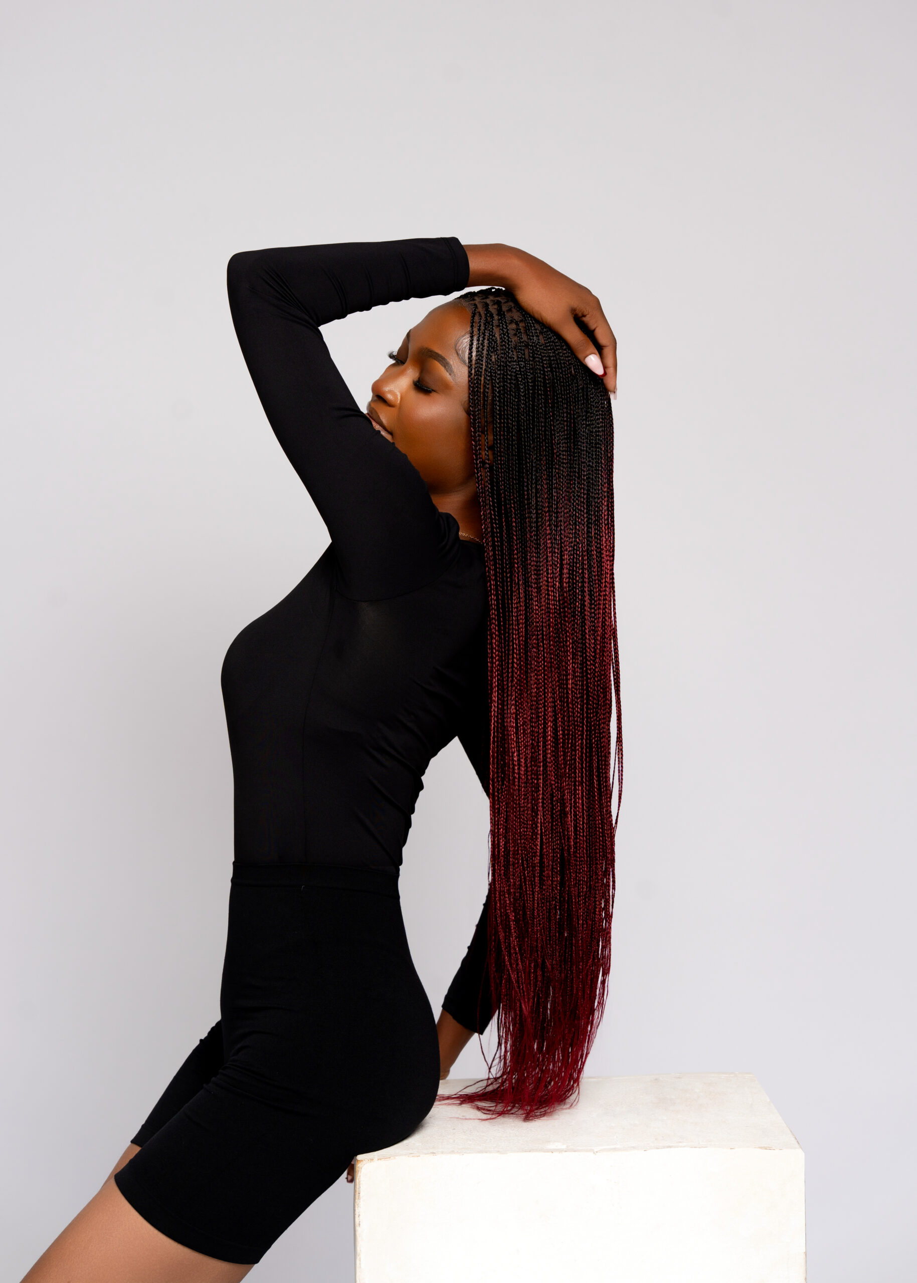 Knotless Dégradé Bordeaux Royal – Image 3