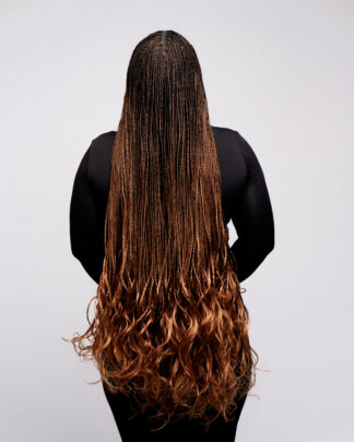 French Curly Ombré Noir & Cuivré