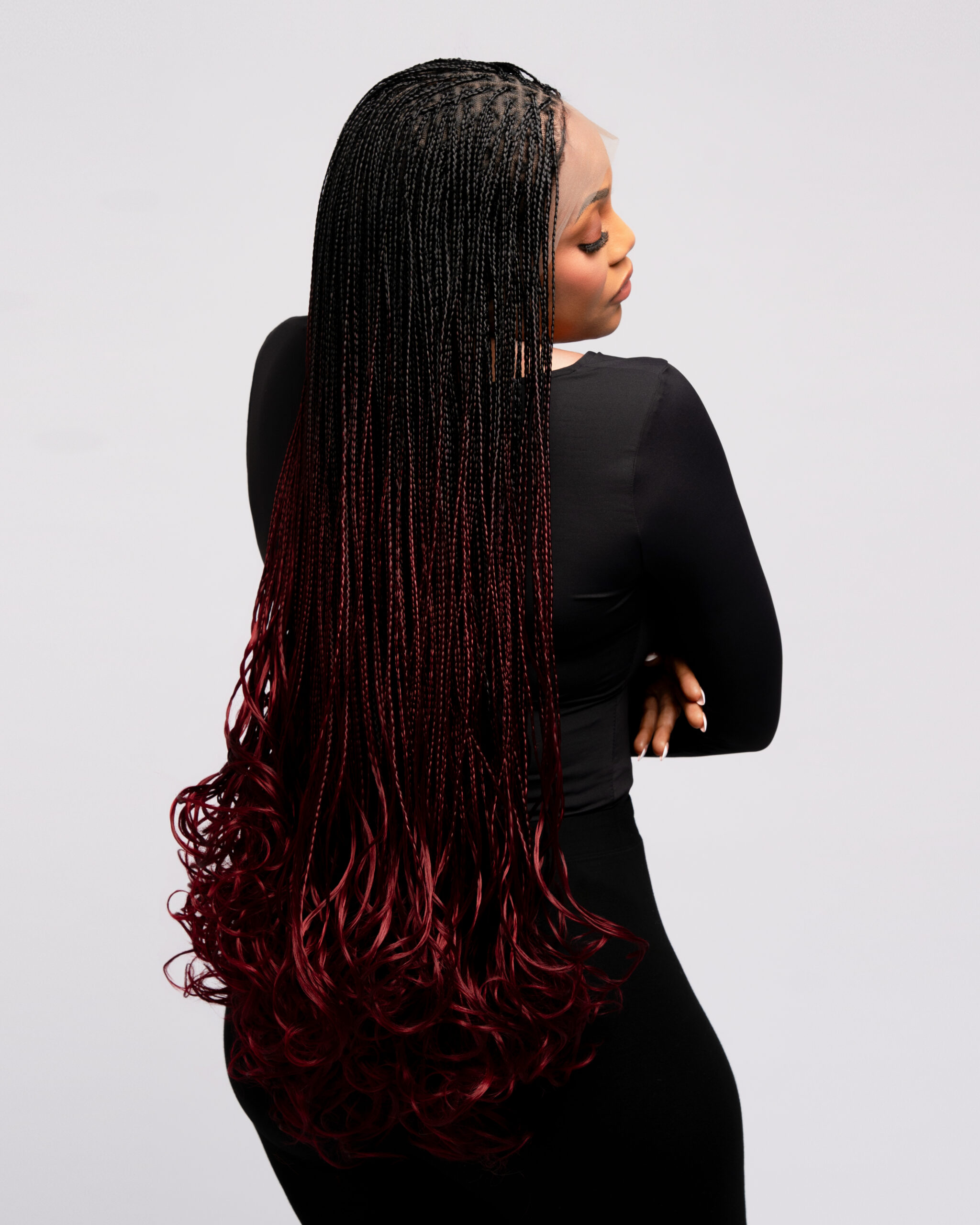 French Curly Noir & Bordeaux – Image 2